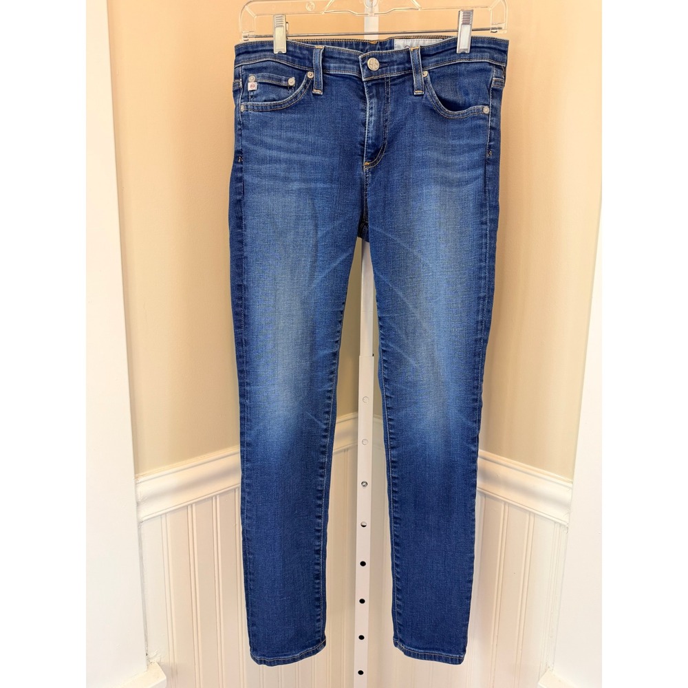 AG Adriano Goldschmied The Middi Ankle Mid Rise Legging Jeans Blue 28R